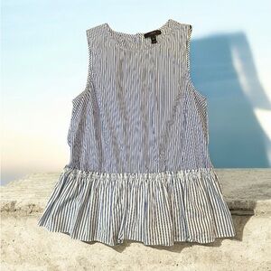 HOST PICK✨🐠J Crew Striped Sleeveless Peplum Top, size XS button down back
